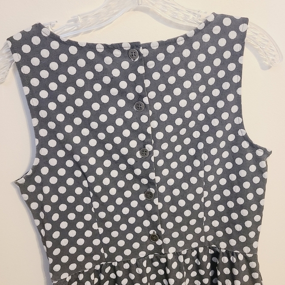 The Limited | Women's Sleeveless Gray and White Polka Dot Mini Dress (Size 6) - Picture 10 of 14